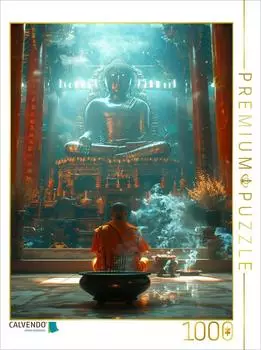 Calvendo Buddhistischer Tempel mit M&ouml;nch
