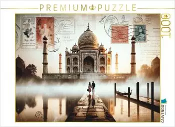 Calvendo Morgend&auml;mmerung am Taj Mahal: Eine KI-kreiertes Portr&auml;t der Liebe