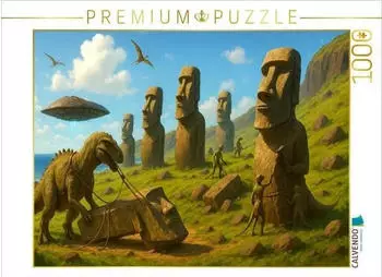 Calvendo Moai-Statuen - Dinos auf Baustellenkurs