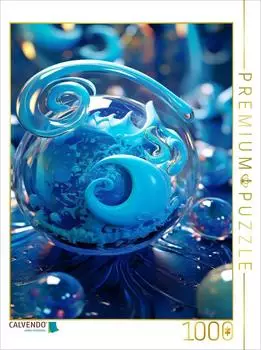 Calvendo Organische Form aus Glas wie ein blauer Ball