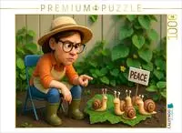 Puzzle &middot; Deutliche Ansprache an die Schnecken im Garten | 1000 Teile &middot;...