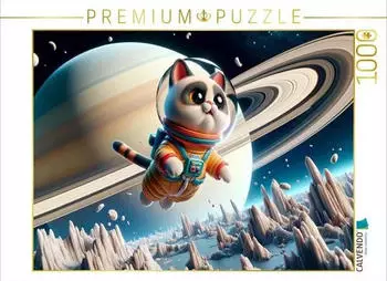 Calvendo Katzenkosmonaut: Tanz durch Saturns Ringe
