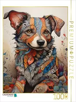 Calvendo Hund, Tier, Haustier, zentangle, bunt, farbenfroh, Fantasie