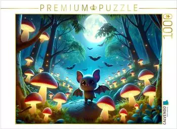 Calvendo Kleine Vampirflederm&auml;use erkunden einen leuchtenden Pilzwald
