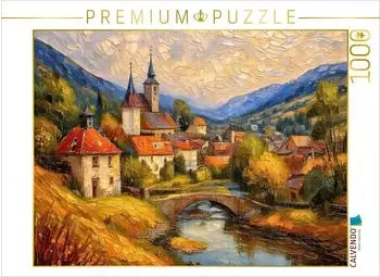 Calvendo Dorf an einer steinernen Br&uuml;cke