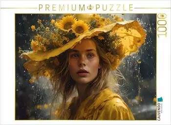 Calvendo Frau mit Sonnenblumen am Hut