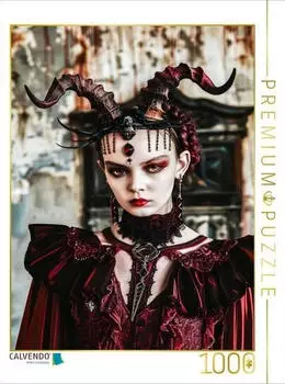 Calvendo Gothic in ganzer Linie. Gothikgirl mit H&ouml;rnern im Kleid