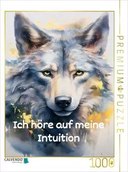 Calvendo H&ouml;r auf deine Intuition mit dem Wolf im Aquarell Stil