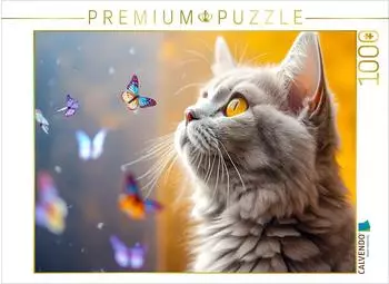 Calvendo Ein Motiv aus dem Kalender Die Katze und der Schmetterling