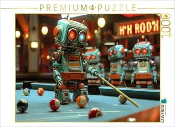 Calvendo Seltsame Spiele spielen die Menschen - Roboter Billard