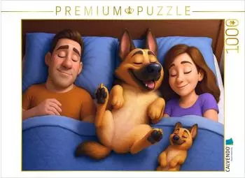 Calvendo Familienfrieden - Sch&auml;ferhund schl&auml;ft im Bett