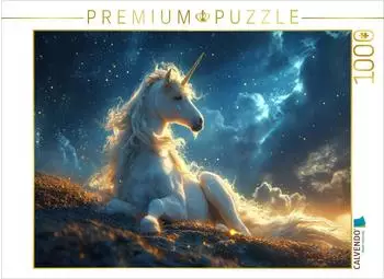 Calvendo Anmut im Sternenlicht: Das wei&szlig;e Einhorn auf der Nachtwiese