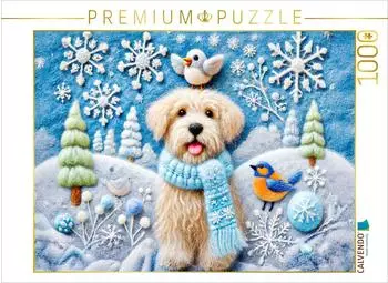 Calvendo Winterzauber mit Hund Filzkunst