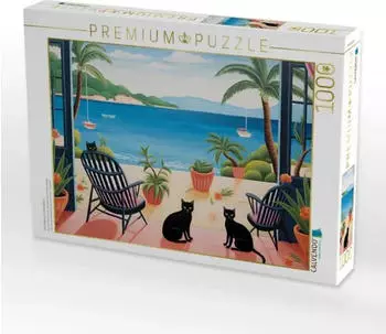 Calvendo Zwei Katzen im Strandhaus