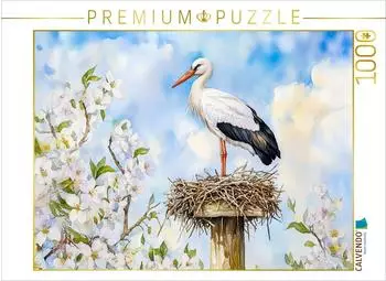 Calvendo Wei&szlig;storch auf dem Horst im Fr&uuml;hling Aquarellmalerei