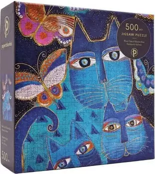 Paperblanks Katzen in Blau mit Schmetterlingen (9781439799475)