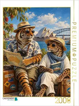 Calvendo Puzzle Tiger und Leopard unterwegs in Australien, 2000 Teile, 90&times;67cm