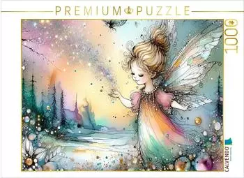 Calvendo Puzzle "Eine kleine Fee schwebt &uuml;ber einer Landschaft" 1000 Teile, 64&times;48cm