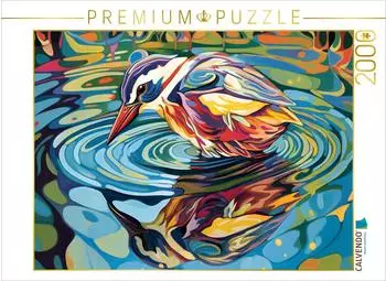 Calvendo Puzzle "Ein farbenfroher Vogel betrachtet sein Spiegelbild im Wasser" 2000 Teile, 90&times;67cm