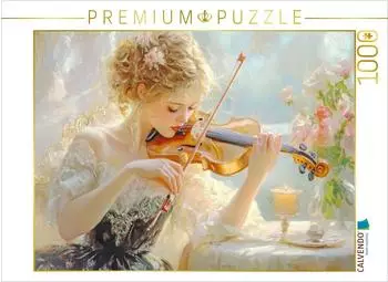 Calvendo Puzzle &bdquo;Romantische Impressionen aus dem 19. Jahrhundert &ndash; Sie spielt Violine" 1000 Teile, 64&times;48cm