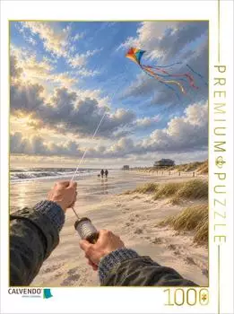 Calvendo Puzzle "Drachen steigen an der Nordsee" 1000 Teile, 64&times;48cm
