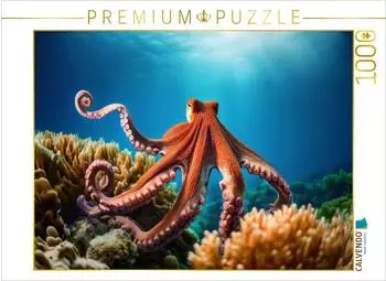 Calvendo Puzzle &bdquo;Oktopus im blauen Meer" 1000 Teile, 64&times;48cm