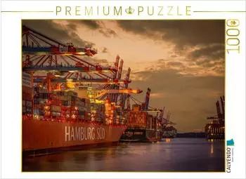 Calvendo Containerschiff Hamburg S&uuml;d und MSC Irene, Puzzle 1000 Teile, 64&times;48cm