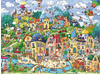Heye-Puzzles 297442, Heye-Puzzles 297442 - Happytown, Cartoon im Dreieck, 1500...