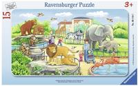 Ravensburger Puzzle 06116, Ausflug in den Zoo, Rahmenpuzzle, ab 3 Jahre, 15...