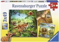 Puzzle Ravensburger Tiere der Erde 3 X 49 Teile