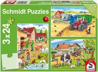 Schmidt Spiele Puzzle "Auf dem Bauernhof" 3x24 Teile