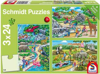 Schmidt-Spiele Standard 3 x 24 Teile Ein Tag im Zoo