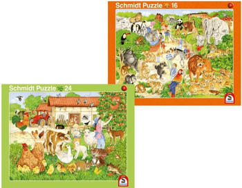 Schmidt-Spiele 2er-Set Zoo und Bauernhof (24 & 40 Teile)