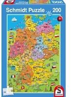 Deutschlandkarte mit Bildern (Kinderpuzzle) Puzzle, 200 Teile, Ma&szlig;e: 29 x 43 cm