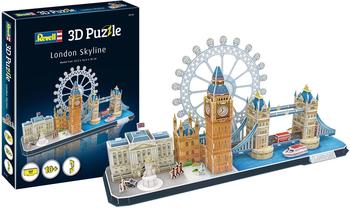 Revell 3D Puzzle 00140 Skyline mit Buckingham Palace, London-Eye, Tower Bridge und Big Ben Die Welt in 3D entdecken, Bastelspass für Jung und Alt, farbig