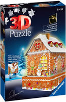 RAVENSBURGER 11237, RAVENSBURGER 11237 3D Puzzle Lebkuchenhaus bei Nacht