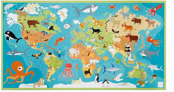 Scratch Europe Puzzle Weltkarte mit Tieren 100 Teile (276181117)