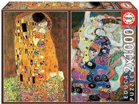 Educa 2 Puzzles - The Kiss + The Maiden. Gustav Klimt