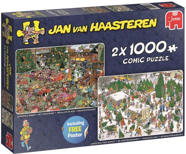 Jumbo Spiele - Jan van Haasteren - Weihnachtsgeschenk, 2x 1000 Teile (19080)