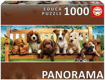 Educa Borrás Welpen Strand 1000 Teile Panorama Puzzle (9219038)