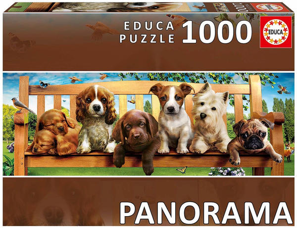 Educa Borrás Welpen Strand 1000 Teile Panorama Puzzle (9219038)