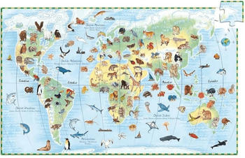 Djeco Entdeckerpuzzle: World's animals + booklet - 100 Teile