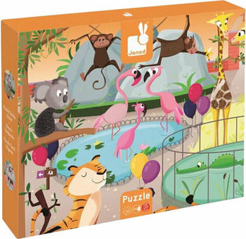 Janod Haptik-Puzzle Im Zoo, 20 Teile im Karton
