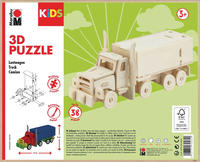 Marabu 0317000000004, Marabu KiDS Lastwagen 3D-Puzzle, 38 (bemalbar) Teile