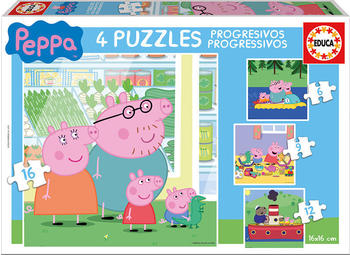 Educa Borrás 4 Puzzles Progressive Peppa Pig (15918)