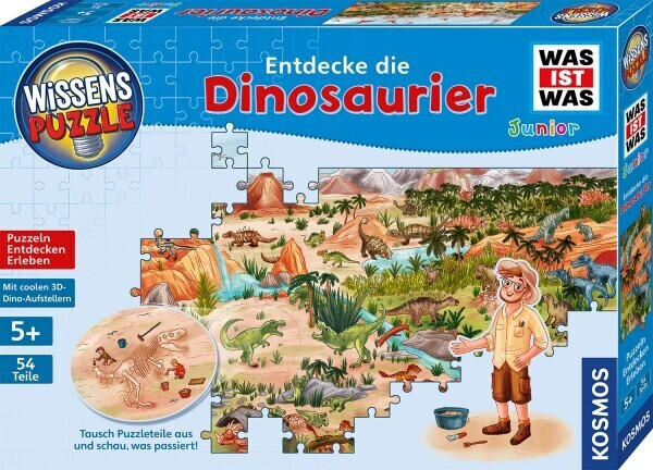 Kosmos Wissenspuzzle: WAS IST WAS junior - Entdecke die Dinosaurier, 100 Puzzleteile (68287)