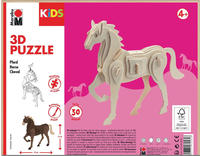 Marabu 0317000000023, Marabu KiDS Pferd 3D-Puzzle, 30 (bemalbar) Teile