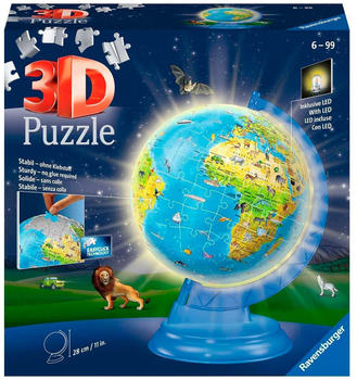 Ravensburger 3D Puzzle Kinderglobus mit Licht 180 Teile