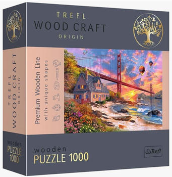 Trefl Wooden Puzzle - Sunset at Golden Gate 1000 Teile