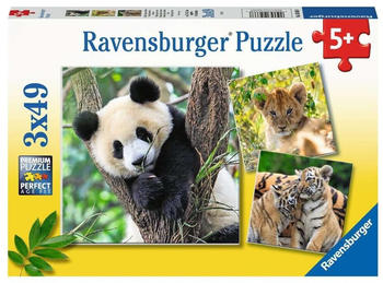 Ravensburger Panda, Tiger und Löwe 3 x 49 Teile (5666)
